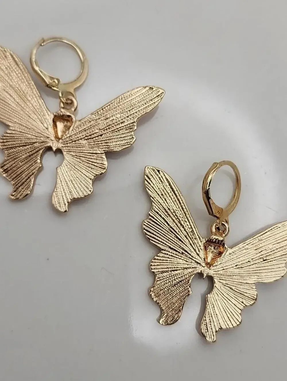 Enchanted Garden Multicolor Pastel Butterfly Gold Earrings